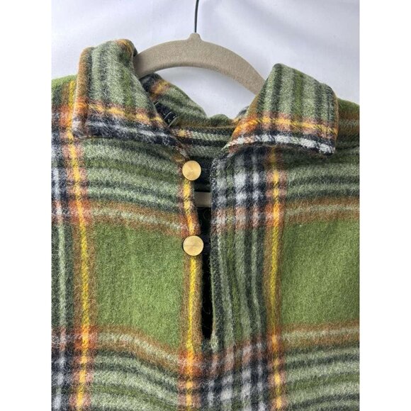 Vintage Brent All Wool Women's Large Green Plaid Sweater Long Sleeve - Picture 13 of 15